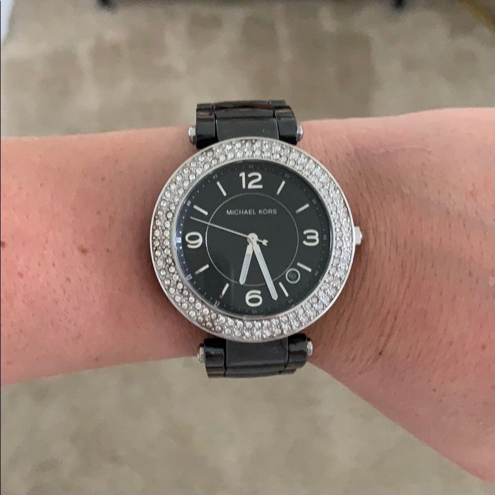 Michael Kors black metallic watch
